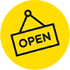 Yellow Icon Open Sign
