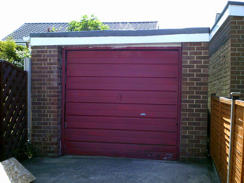 White Cathedral Up & Over Garage Door (Before)
