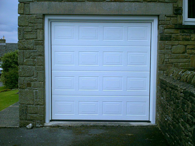 White Georgian Sectional Garage Door (After)