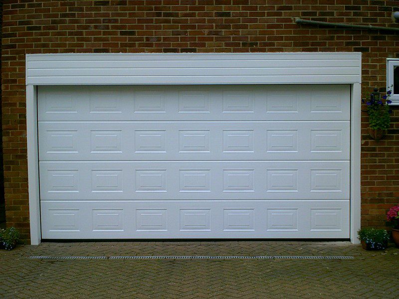 White Georgian Sectional Garage Door (After)