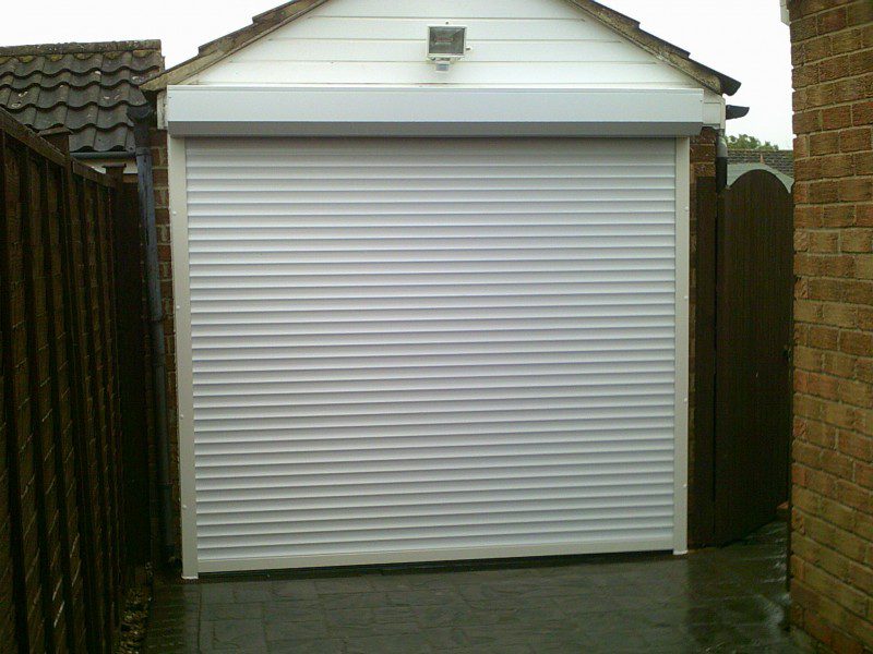 White Seceuroglide Remote Control Insulated Roller Garage Door (After)