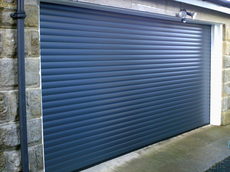 Blue Seceuroglide Remote Control Insulated Roller Garage Door (After)