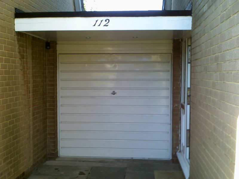 Seceuroglide Grey Remote Control Insulated Roller Garage Door (Before)