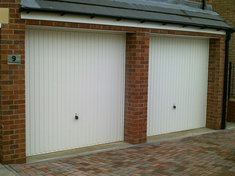 Seceuroglide White Remote Control Insulated Roller Garage Doors (Before)