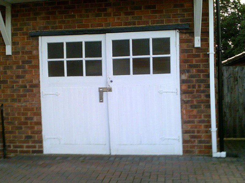 White Seceuroglide Remote Control Insulated Roller Garage Door  (Before)