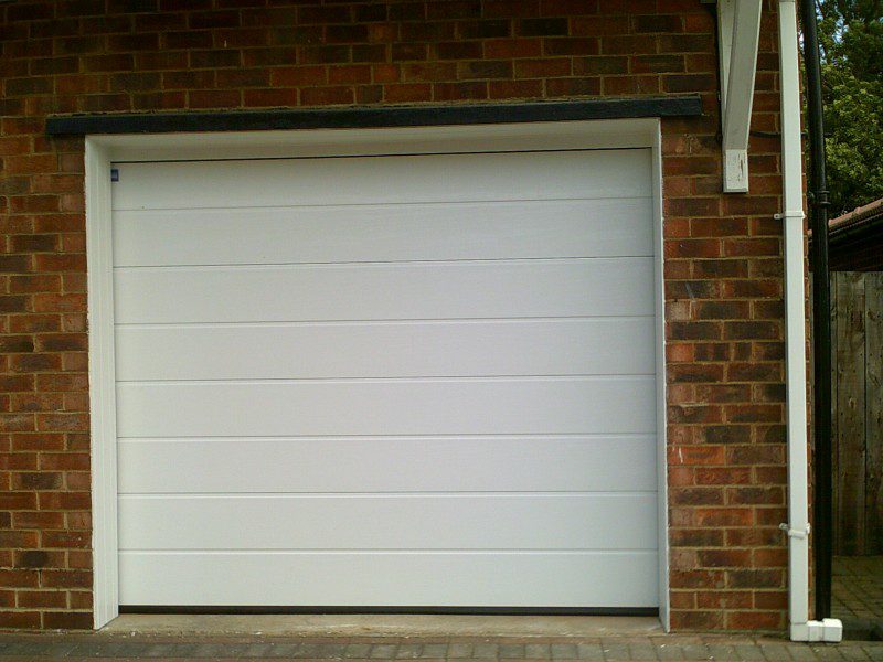 White Seceuroglide Remote Control Insulated Roller Garage Door  (After)