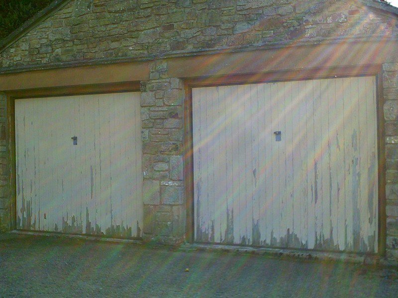 Rosewood Seceuroglide Remote Control Insulated Roller Garage Doors (Before)