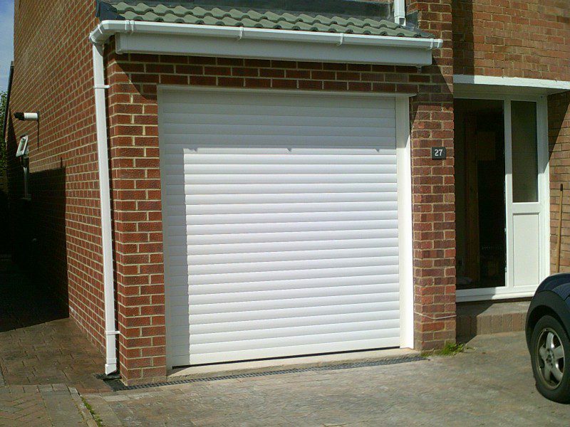 White Seceuroglide Remote Control Insulated Roller Garage Door  (After)