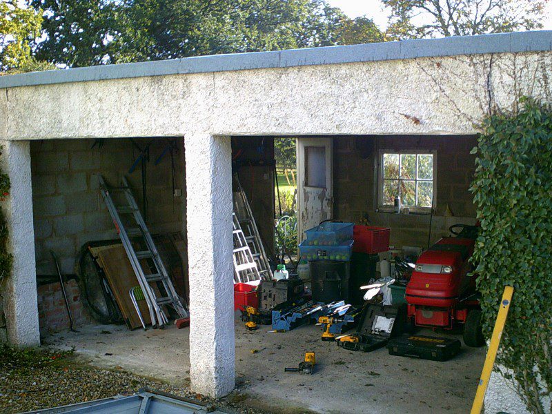 Georgian Style Up and Over Garage Doors (Before)