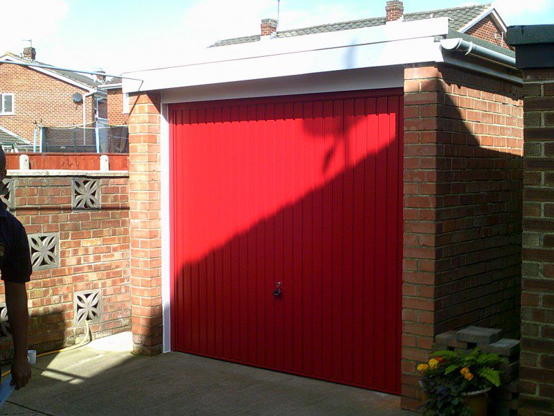 Red Up and Over Garage Door (After)