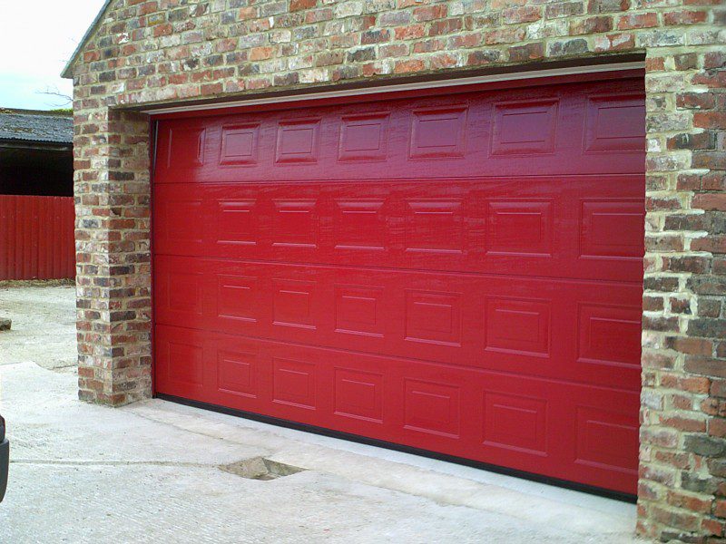 Red Double Insulated Sectional Garage Door (After)