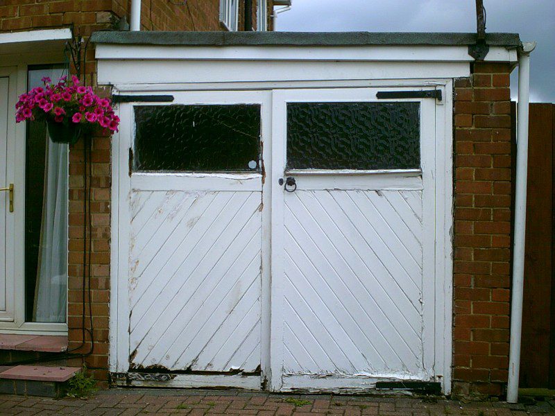 White Up and Over Garage Door (Before)