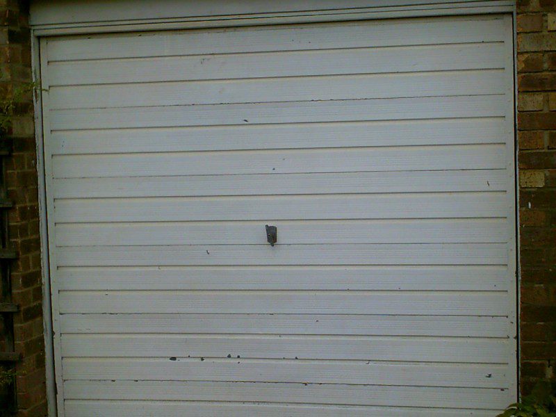 White Up and Over Garage Door (Before)