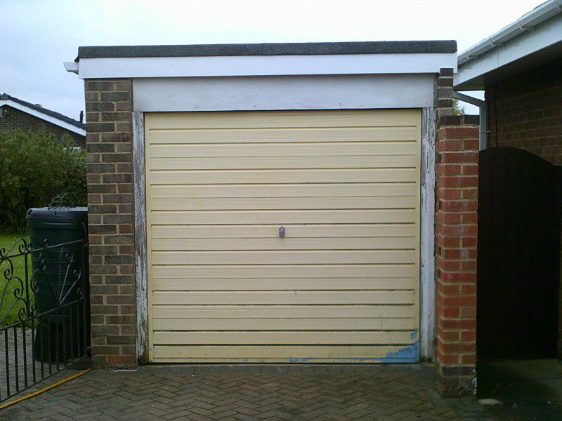 White Up and Over Garage Door (Before)