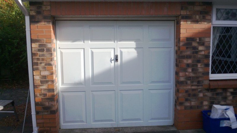 Mushroom Coloured Roller Door (Before)