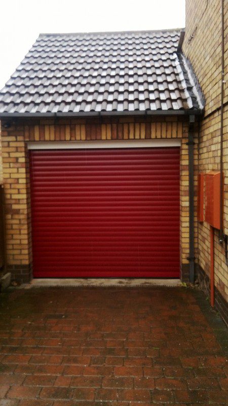 Red Insulated Roller Door (After)