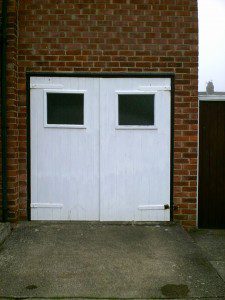 White Insulated Roller Garage Door (Before)