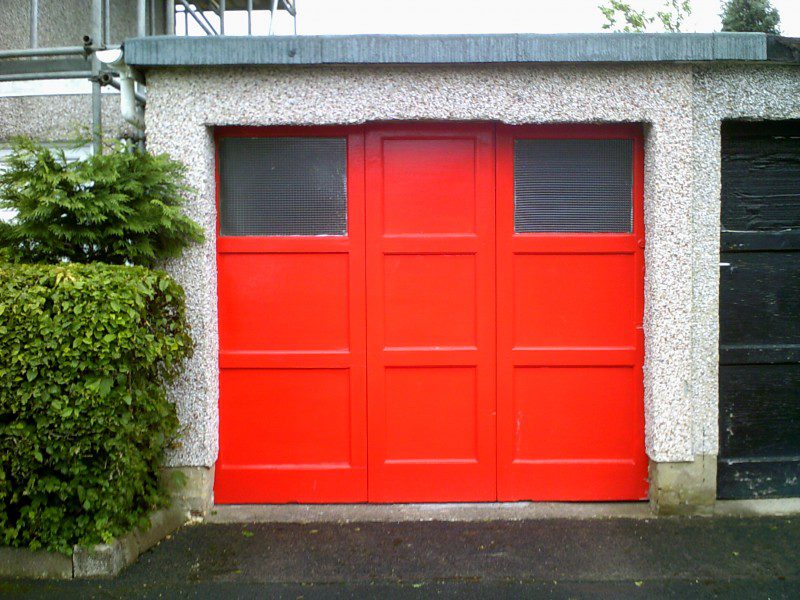 Blue Sectional Garage Door (Before)