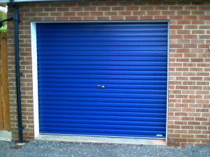 Blue Single Skin Roller Garage Door (After)