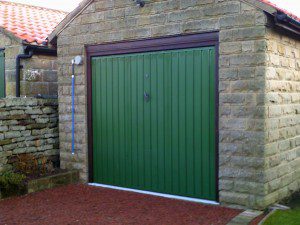 Green Carlton Up and Over Garage Door  (Before)