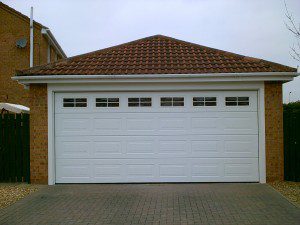 White Georgian Sectional Door with Windows (After)