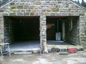 Cedar Timber Up and Over Garage Door  (Before)