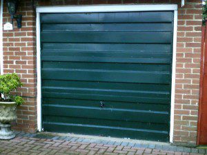 White Cathedral Up and Over Garage Door (Before)