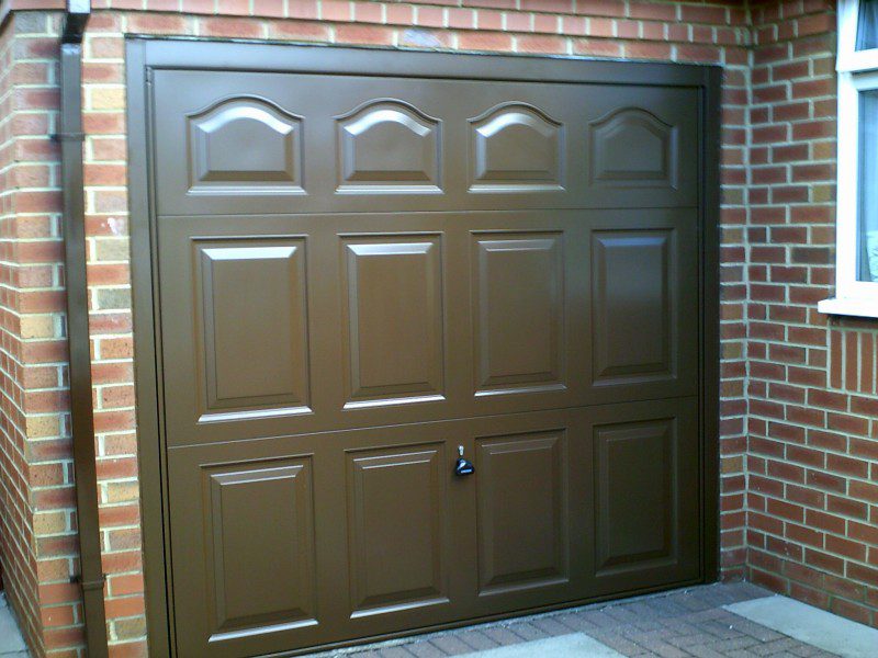 Brown Cathedral Up & Over Garage Door (After)