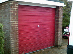 White Sectional Garage Door (Before)