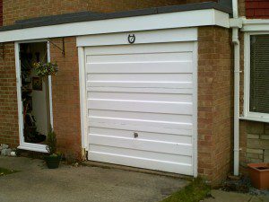 White Sherbourne Up and Over Door (Before)