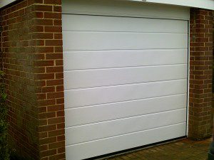 White Sectional Garage Door (After)