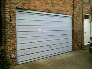 White Georgian Sectional Door (Before)