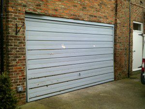 White Georgian Sectional Door (Before)