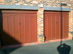 White Georgian Sectional Garage Door  (Before)