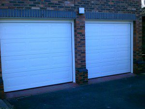 White Georgian Sectional Garage Door  (After)