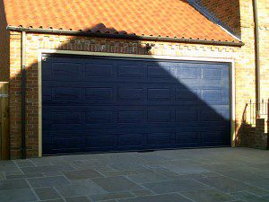 Steel Blue Georgian Sectional Garage Door (After)