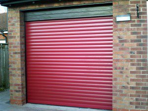 Red Insulated Roller Garage Door (After)