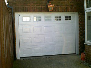 White Georgian Sectional Garage Door (After)