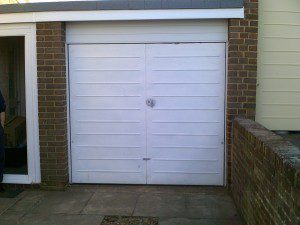 White Insulated Roller Door (Before)