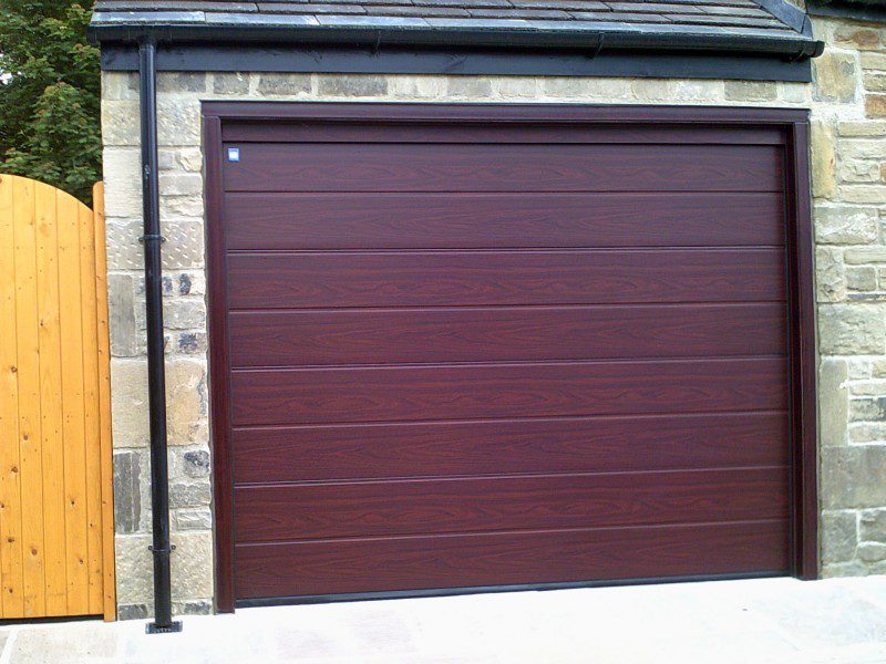 Rosewood Sectional Garage Door (After)