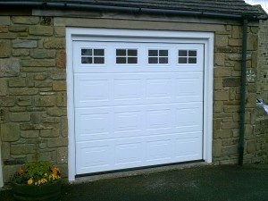 White Georgian Sectional Garage Door (After)