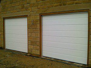 Ribbed Style White Sectional Garage Door (After)