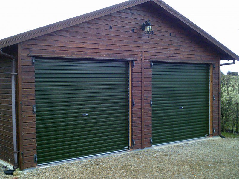 Single Skin Juniper Green Roller Doors (After)