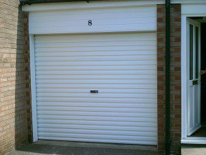 White Single Skin Roller Garage Door (After)