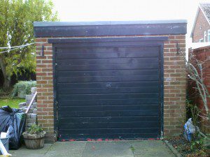 White Cathedral Up and Over Garage Door (Before)