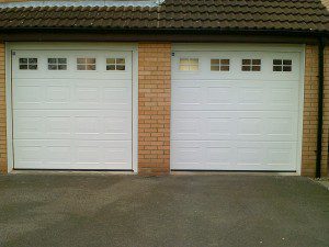 White Georgian Sectional Garage Door (After)