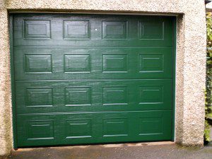 Moss Green Georgian Sectional Garage Door (After)