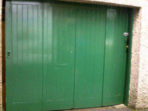 Moss Green Georgian Sectional Garage Door (Before)