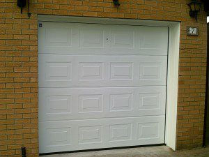 White Sectional Garage Door (After)