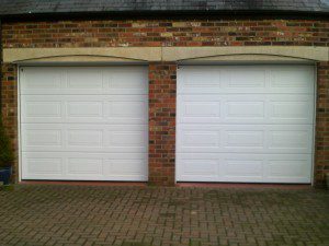 White Sectional Garage Door (After)